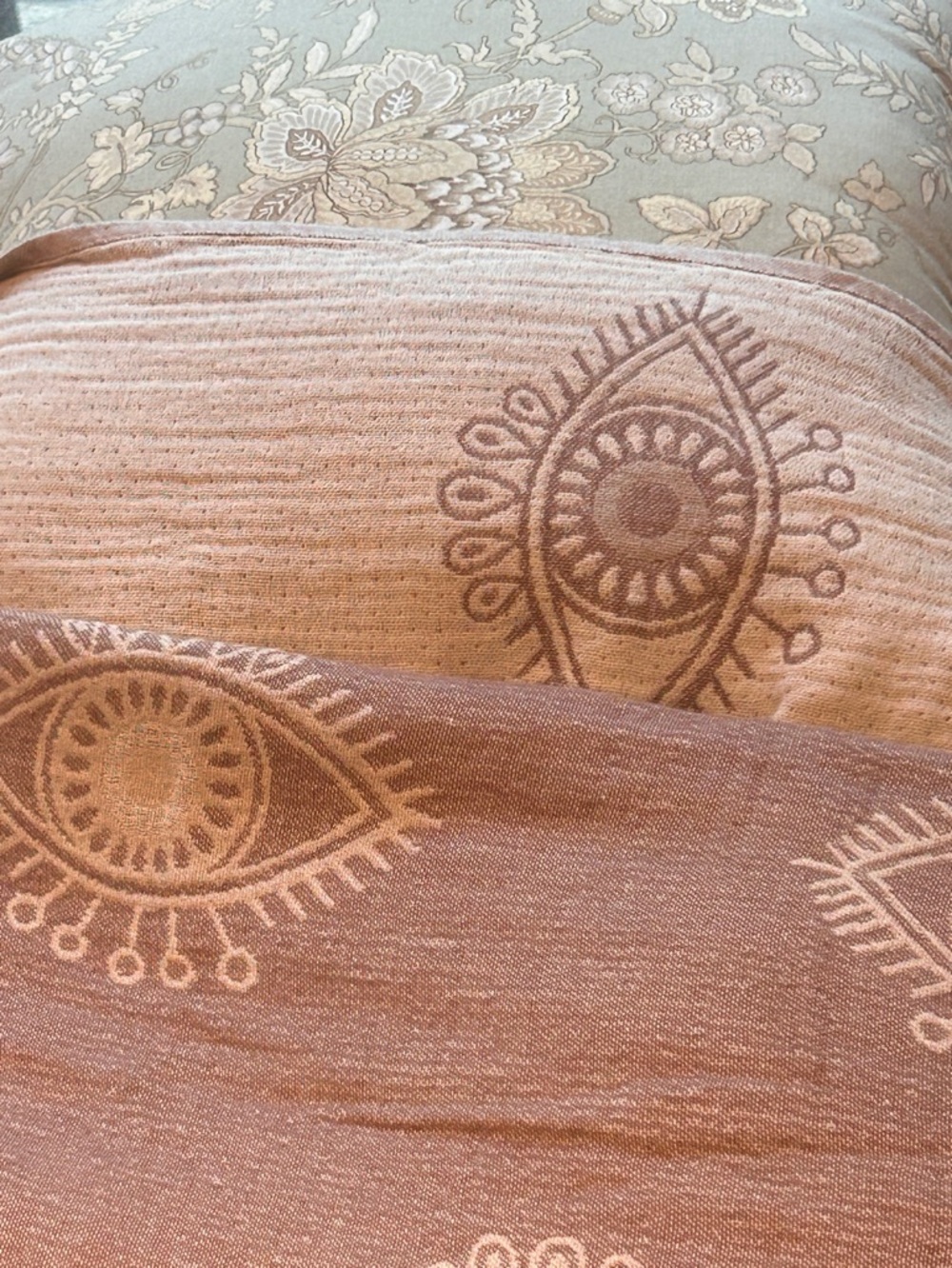 Woven Luxury Cotton All Eyes on You Brown Cream Festival Blanket Towel